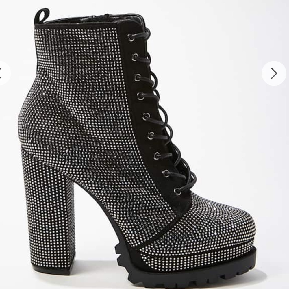 Rhinestone platform booties
